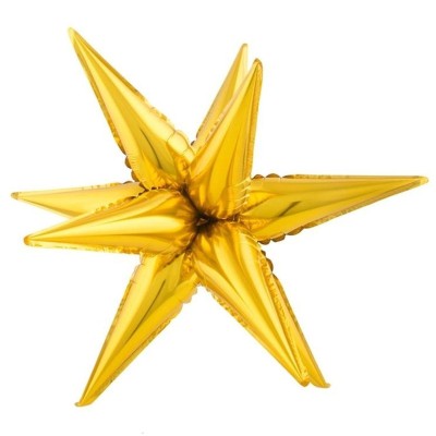 Foliový balónek 3D hvězda zlatá 51 cm