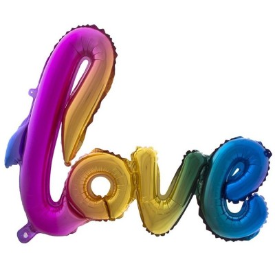 Foliový balónek Love duhový 100cm