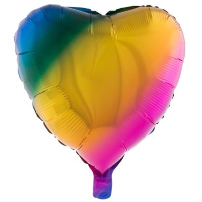 Foliový balónek Srdce duhové 52 cm
