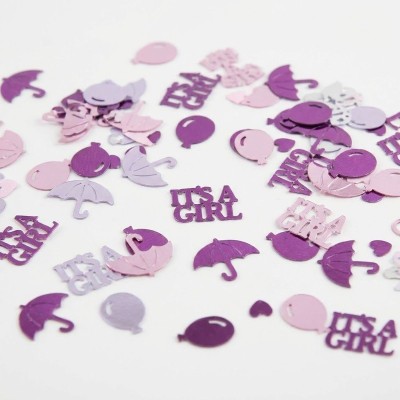 Konfety na stůl růžový mix holčička