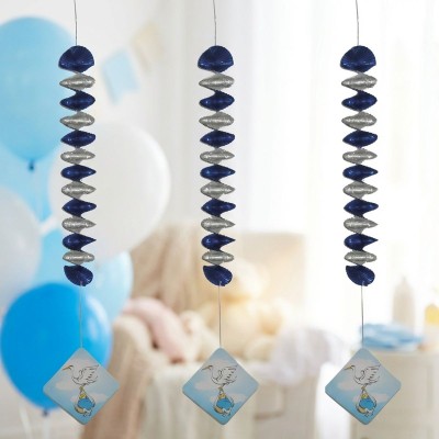 Party modré dekorace 3 spirály chlapeček 81 cm