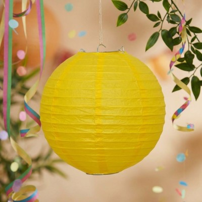 Papírový kulatý lampion žlutý 25 cm