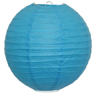 Papírový kulatý lampion modrý 25 cm