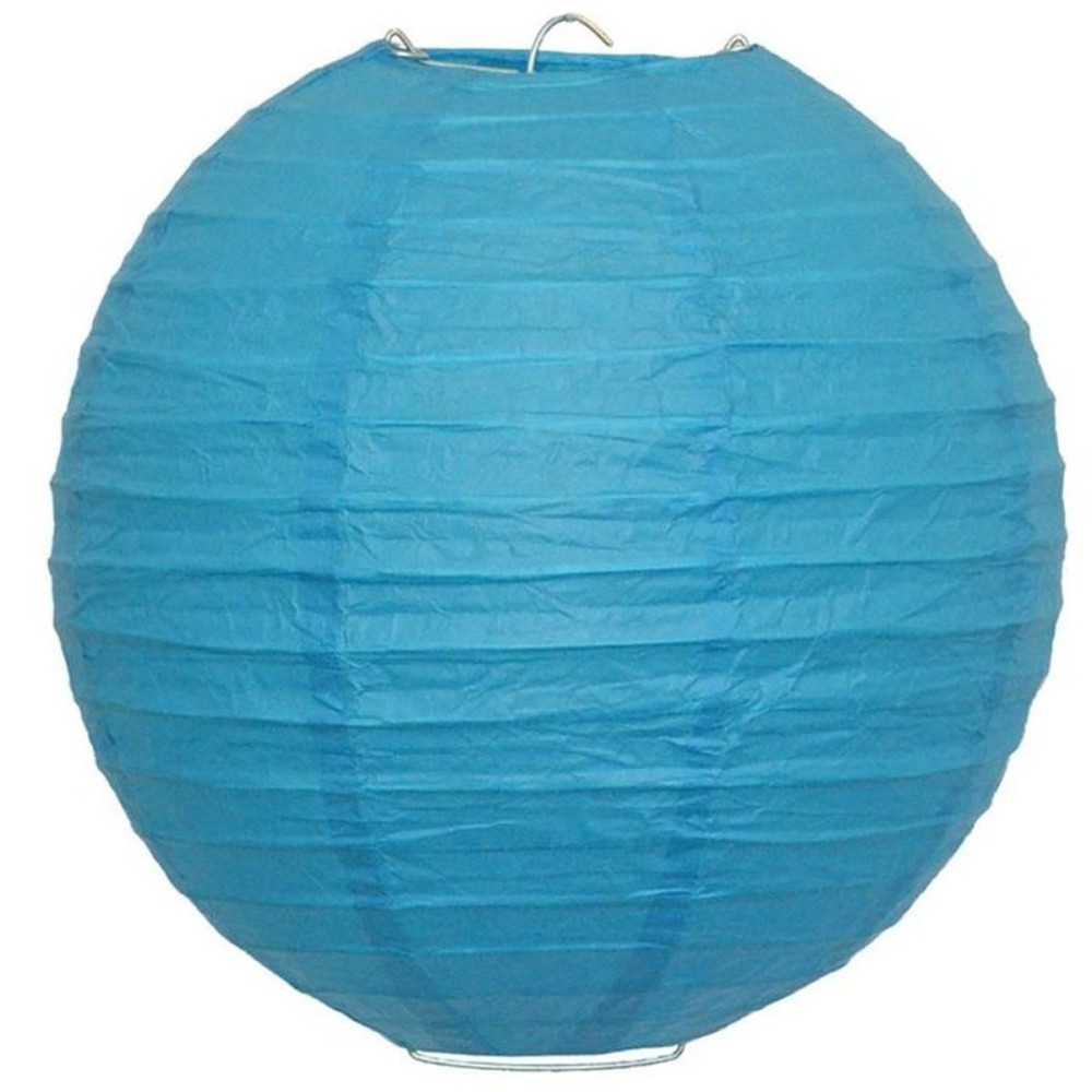 Papírový kulatý lampion modrý 25 cm