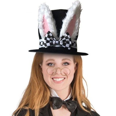 Klobouk cylindr bílé králičí uši