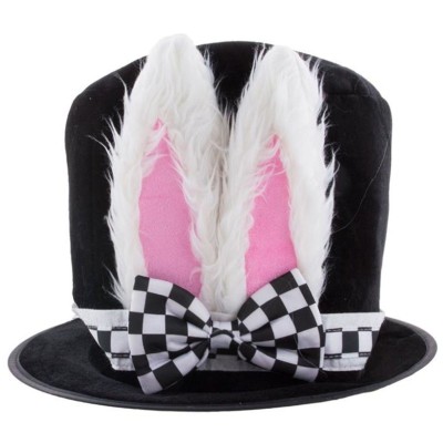 Klobouk cylindr bílé králičí uši