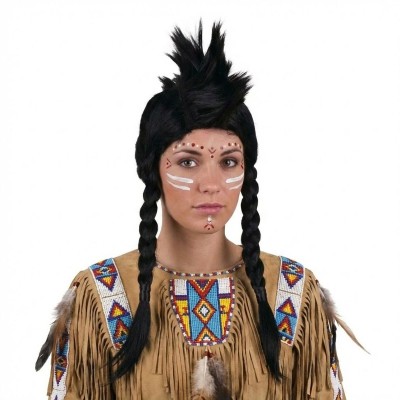 Paruka černá indián s copy