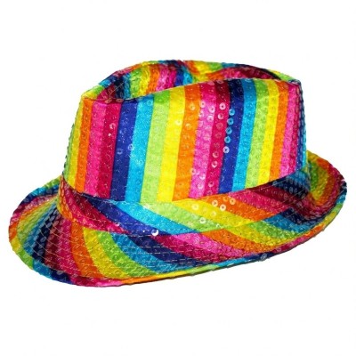 Duhový klobouk s flitry