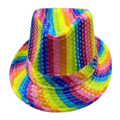 Duhový klobouk s flitry