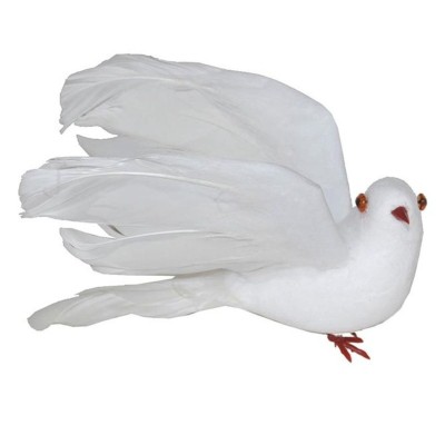 Dekorace bílá holubička 15cm