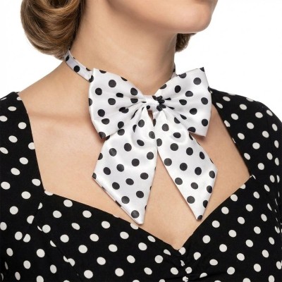 Motýlek mašle s puntíky bílá