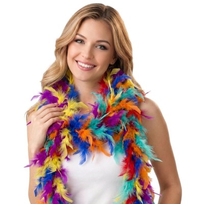 Péřové boa duhové barevné 2m