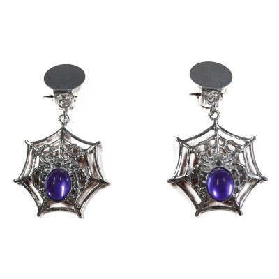 Náušnice pavouk fialový