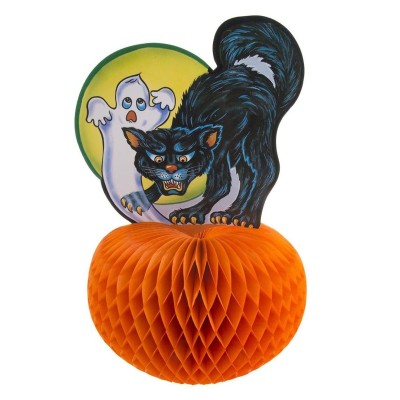 Dekorace Halloween Kočka s dýní 30 cm