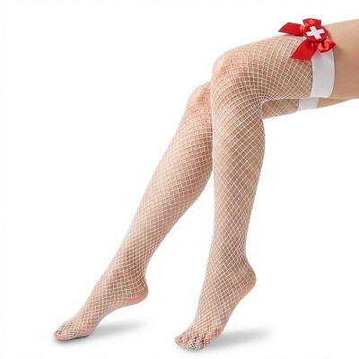 Punčochy bílé síťované sestřička