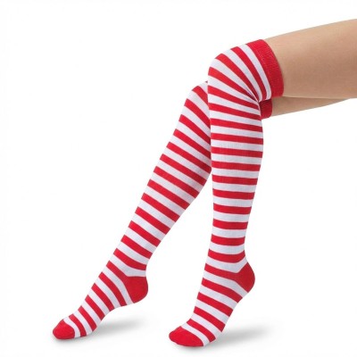 Punčochy pruhované červenobílé