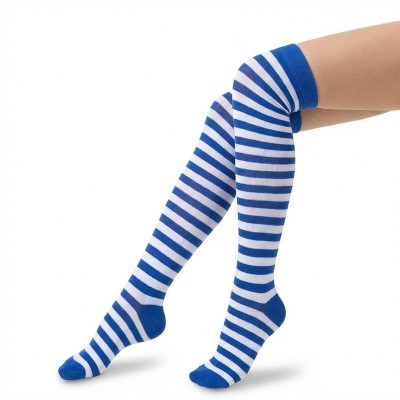 Punčochy pruhované modrobílé