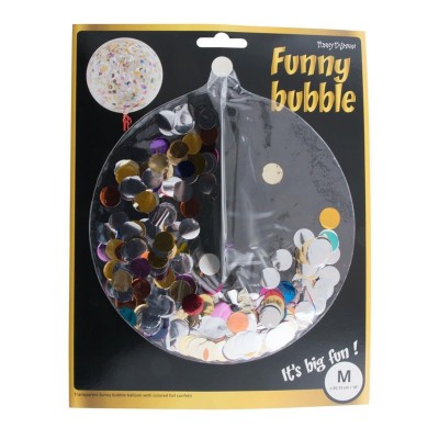 Průhledný balónek s barevnými konfetami 46cm