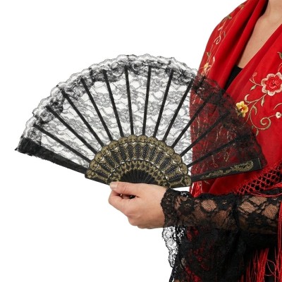 Vějíř krajkový černý