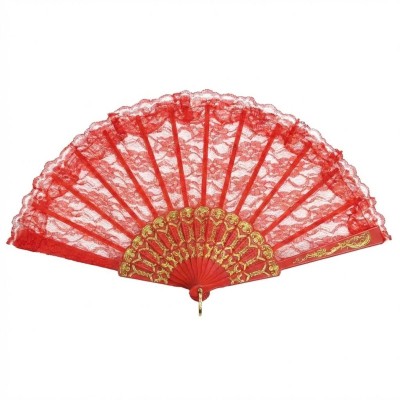 Vějíř krajkový červený