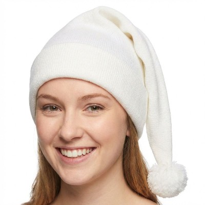 Dlouhá čepice s bambulkou bílá