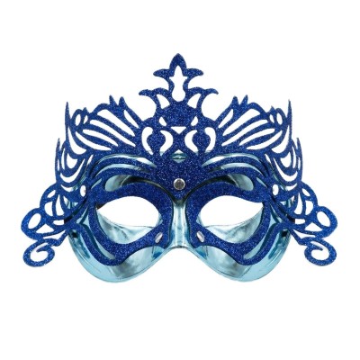 Škraboška stříbrná maska benátská s korunkou