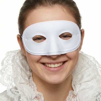 Škraboška maska látková bílá