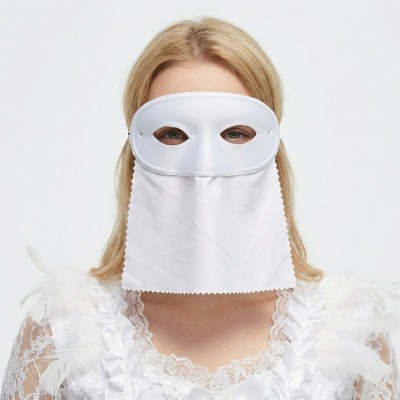 Škraboška bílá maska se závojem