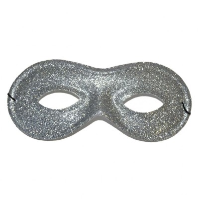 Škraboška maska třpytivá oválná stříbrná