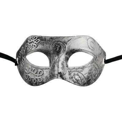 Škraboška stříbrná maska s patinou