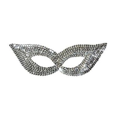 Škraboška stříbrná maska s flitry