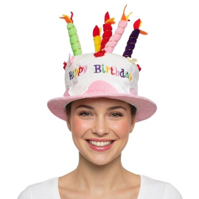 Narozeninový růžový klobouk dort