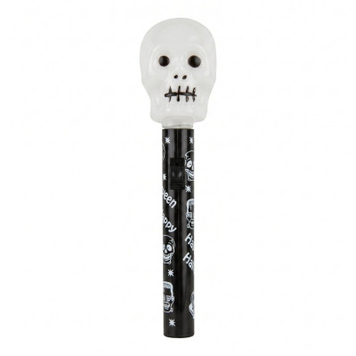 Halloween svítící lebka 18 cm