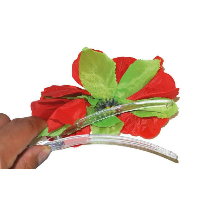 Spona květy do vlasů havaj červené 12 cm