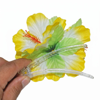 Spona květy do vlasů havaj žluté 12 cm