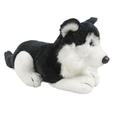 Plyšový Pes Husky černý ležící 20 cm