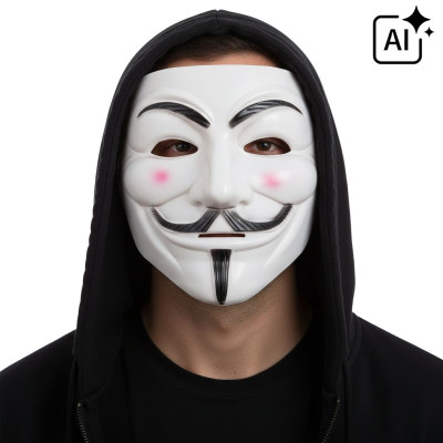 Maska Guy Fawkes Anonymus Vendeta bílá