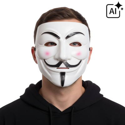 Maska Guy Fawkes Anonymus Vendeta bílá