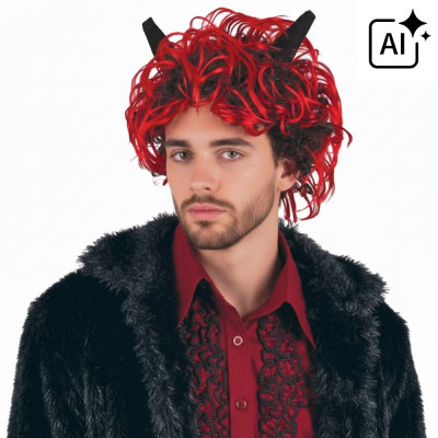 Čertovská paruka a rohy čert