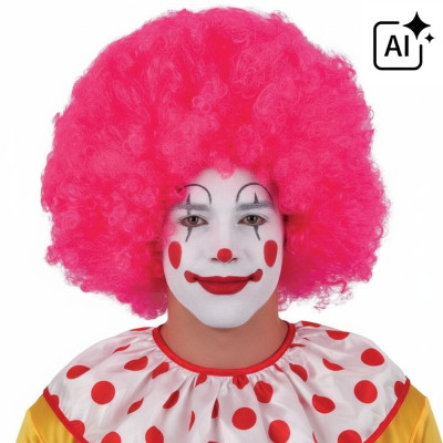 Paruka velké afro růžové kudrnaté