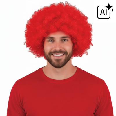 Paruka afro červené kudrnaté