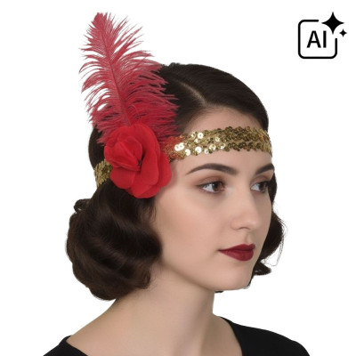 Čelenka retro charleston červená
