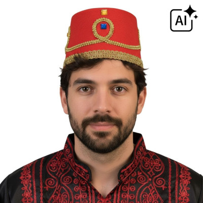 Klobouk fez s kamínky