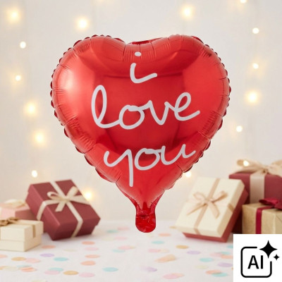 Foliový balónek srdce I Love You červené 52cm