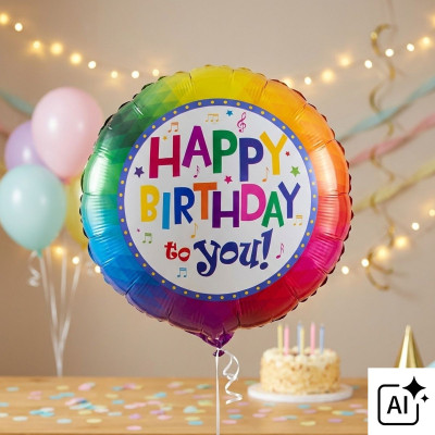 Foliový balónek Narozeniny Happy Birthday 46cm