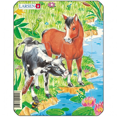Dětské puzzle Larsen Koník a telátko
