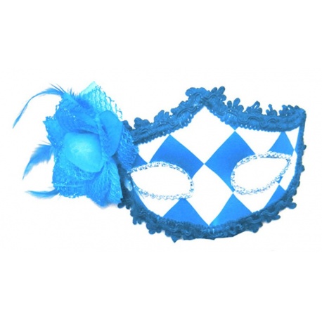 Škraboška maska benátská modro bílá
