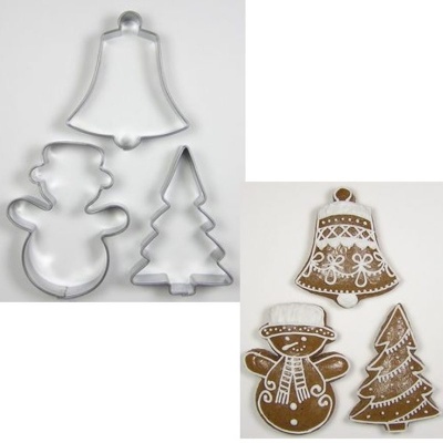 Vykrajovátka Vánoční sada Stromeček, sněhulák a zvoneček