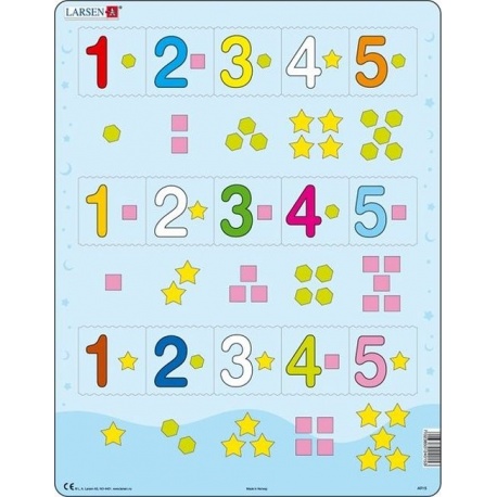 Puzzle Larsen - Čísla 1-5 s grafickými znaky Puzzle Larsen - Čísla 1-5 s grafickými znaky