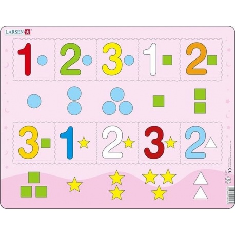 Puzzle Larsen - Čísla 1-3 s grafickými znaky Puzzle Larsen - Čísla 1-3 s grafickými znaky